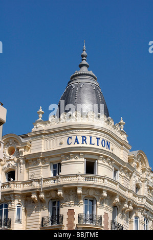 Das Palace Hotel "Carlton", eines der Hotels von Promis bei den Filmfestspielen in Cannes, Frankreich geschätzt. Stockfoto