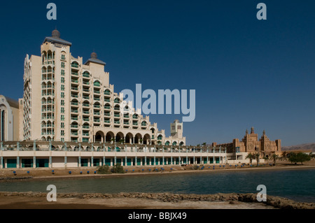 Hotels entlang der Küste von Eilat Stadt Südisrael Stockfoto