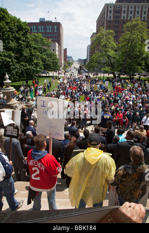 Jobs-Kundgebung am Michigan State Capitol Stockfoto