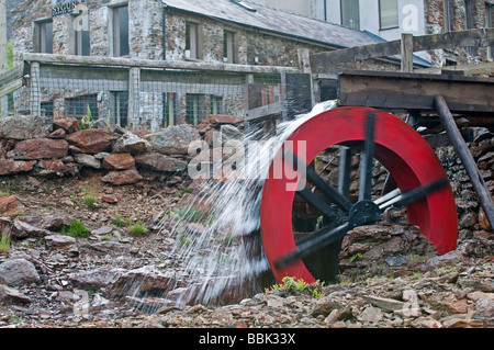 Wasserrad Sygun Copper Mine, Beddgelert Snowdonia Wales Stockfoto