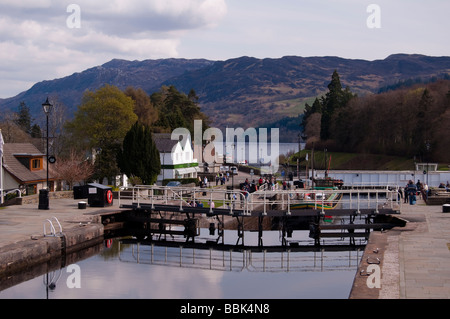 Caledonian Canal Schleusen in Fort Augustus Stockfoto