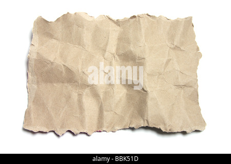 Braun zerknittertes Papier Stockfoto