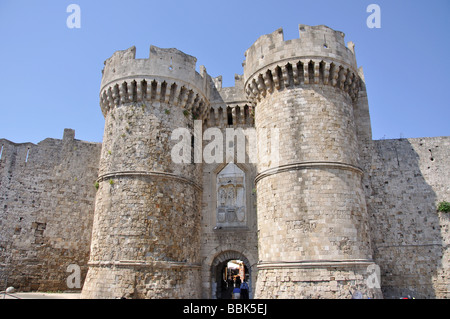 Agia Ekaterinis Tor, Altstadt, Altstadt von Rhodos, Rhodos, Dodekanes, Griechenland Stockfoto