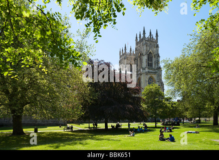 York Minster von Dean Park, York, North Yorkshire, England Stockfoto