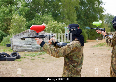 Paintball-junge Spieler Stockfoto