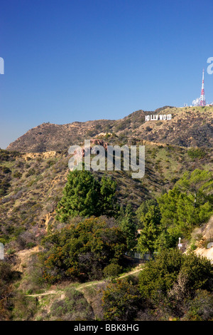 Das Hollywood-Schild aus Griffith Observatory Los Angeles Kalifornien Stockfoto