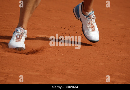 Tennis-Spieler Maria Sharapova Füße in ihre personalisierte Schuhe. Stockfoto