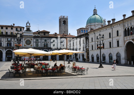 Piazza della Loggia, Brescia, Lombardei, Italien Stockfoto