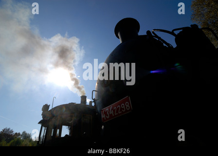 Dampfbahn Lok Kohle Tank Motor Stockfoto