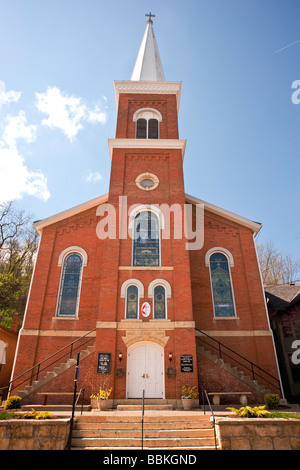 Ersten Evangelisch-methodistische Kirche in Galena, Illinois.  Erbaut im Jahre 1857. Stockfoto