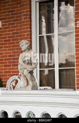 Statue Detail historischen Belvedere Villa in Galena, Illinois Stockfoto