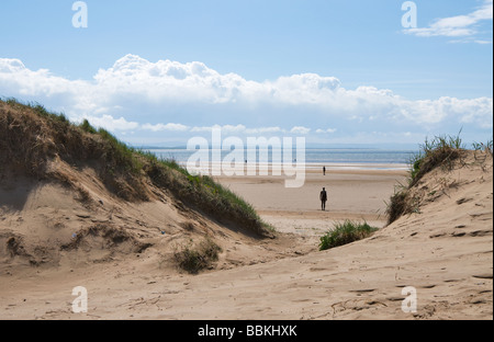 Ein weiterer Ort von Anthony Gormley Crosby Strand Merseyside Liverpool Großbritannien Stockfoto