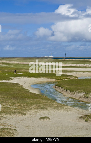 dh Linklet Bay NORTH RONALDSAY ORKNEY Sandy Links Golfplatz Stockfoto