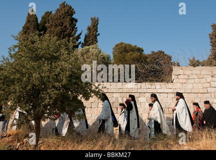 Israel Jerusalem Ölberg orthodoxen Prozession Stockfoto