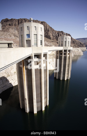 Hoover dam, Panorama, Resavoir Seite, sonnig klar Stockfoto