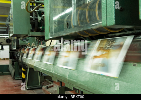 Druckerei, Produktionslinie für Druckerzeugnisse Stockfoto