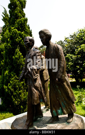 Schöne Statuen von bedeutenden Persönlichkeiten in China während 1930-1949. Stockfoto