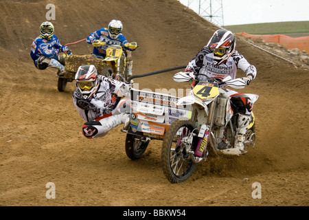 Fotos von Seitenwagen-Motocross-Rennen während der Europacup in Danzig Stockfoto