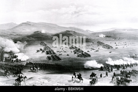 DIE kostenlos OF THE LIGHT BRIGADE in Balaclava 1859 während des Krimkrieges in einem zeitgenössischen Kupferstich Stockfoto