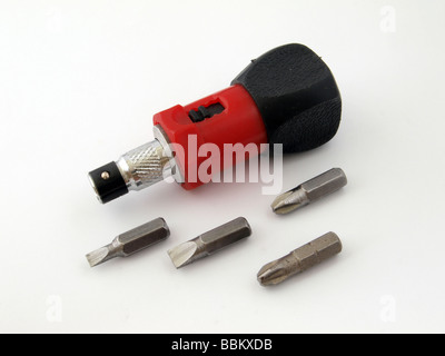 Schraube Treiber Ratschengriff und freie bits Stockfoto
