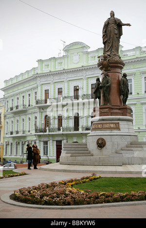 Denkmal für Kaiserin Ekaterina II, Odessa, Ukraine. Stockfoto