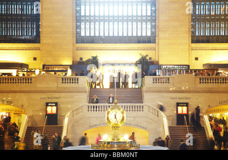 Uhr und Balkon, Grand Central Station, NewYork Stockfoto