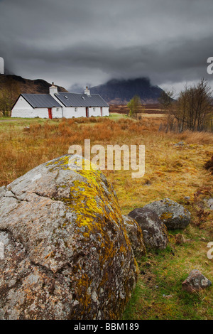 Stob Dearg Buachaille Etive Mor Black Rock Cottage Rannock Moor Glencoe Schottland Stockfoto