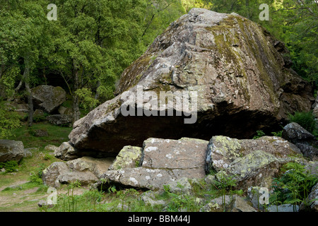 Die Bowder Stone in Borrowdale, Lake District Stockfoto