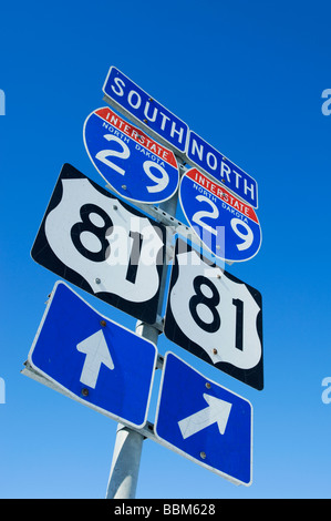 Autobahn Zeichen, North Dakota, USA Stockfoto