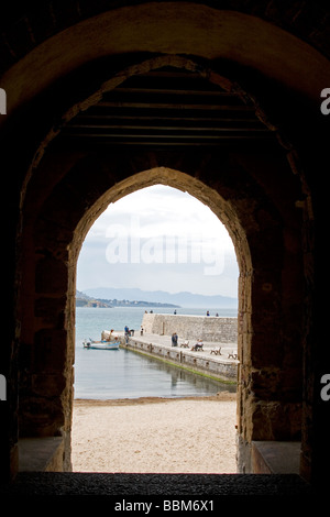 Alter Hafen Angeln Boote Schiffe Strand maurischen Architektur Stadt der Provinz Cefalu Palermo Sizilien Italien Stockfoto