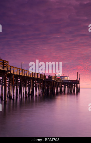 Sonnenuntergang im Balboa Pier Newport Beach Orange County California Stockfoto