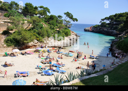 Strand Blick, Cala Egos, Cala d ' or, Gemeinde Santanyi, Mallorca, Balearen, Spanien Stockfoto