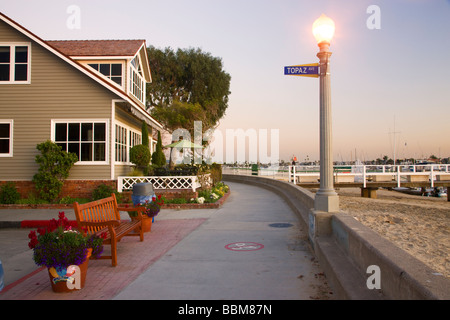Malerischen Gehweg um Balboa Island Newport Beach Orange County in Kalifornien Stockfoto