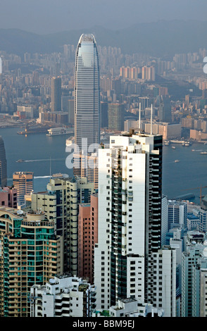 Blick vom Victoria Peak über Central, Hong Kong Island, Hongkong, China, Asien Stockfoto