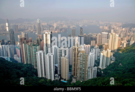 Blick vom Victoria Peak über Central, Hong Kong Island, Hongkong, China, Asien Stockfoto