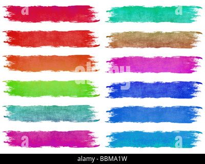 Farbe Pinselstriche in verschiedenen pastelligen Farben Stockfoto