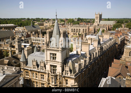 Skyline von Cambridge - Blick über die Gonville und Caius und Trinity Colleges in Richtung St. Johns College Chapel, Cambridge University Colleges, Cambridge UK Stockfoto