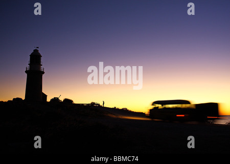 Sonnenuntergang am Vlaming Head Leuchtturm, Exmouth Halbinsel, Western Australia, Australien Stockfoto