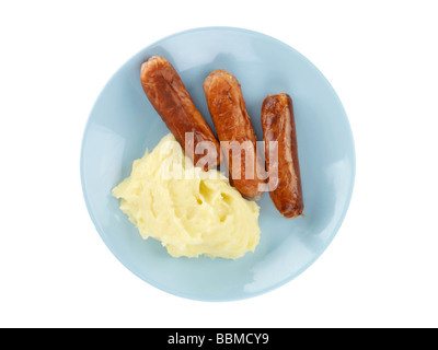 Kartoffelbrei mit Würstchen Stockfoto