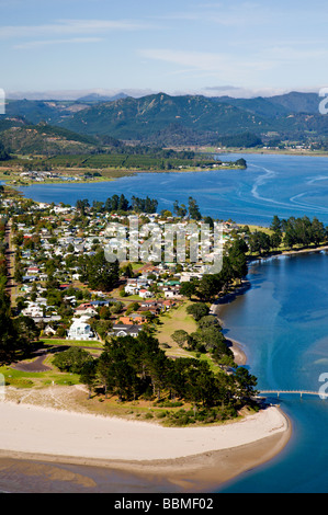 Blick über Pauanui von Paku Hill Tairua Nordinsel Neuseeland Stockfoto