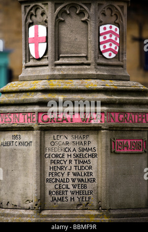 Ehrenmal für die Toten der Marktflecken, Moreton-in-Marsh, Gloucestershire, Großbritannien Stockfoto