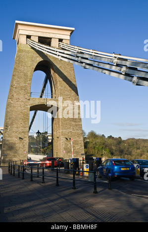 dh Clifton Suspension Bridge CLIFTON BRISTOL Cars auf Zollschranken auf Brunels Clifton Suspension Bridge Stockfoto