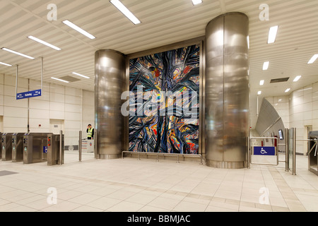 Moderne, helle Metro station Taksim-Platz, Beyoglu, Istanbul, Türkei Stockfoto