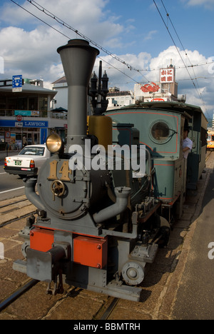 Botchan Lokomotive in Matsuyama, Japan Stockfoto