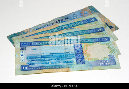 Bahrain 5 fünf Dinar-Banknoten Stockfoto