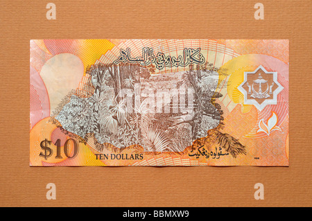 Brunei 10 10 Ringgit (Dollar) Banknote Stockfoto