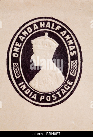 Ein einhalb Annas indische Briefmarke Stockfoto