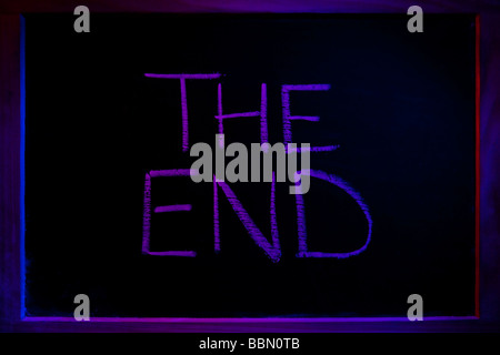 "DAS ENDE" AUF TAFEL GESCHRIEBEN Stockfoto