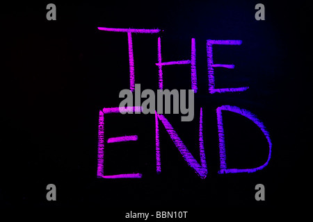 "DAS ENDE" AUF TAFEL GESCHRIEBEN Stockfoto