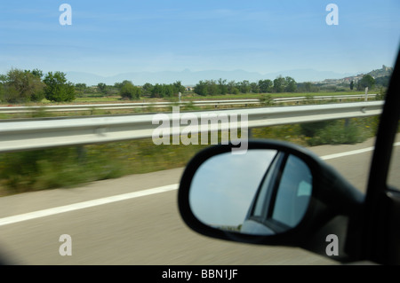 Externen Spiegel in einem Auto Stockfoto